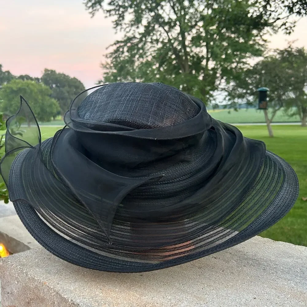 Scala Pronto Hat Derby Church Fancy Wide brim Black